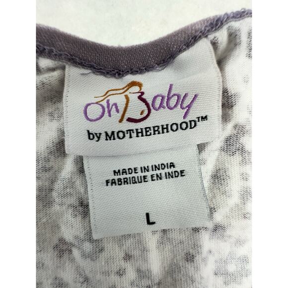 Oh Baby by Motherhood Maternity Large Nightgown Robe Set Purple Floral Cotton - Picture 2 of 10